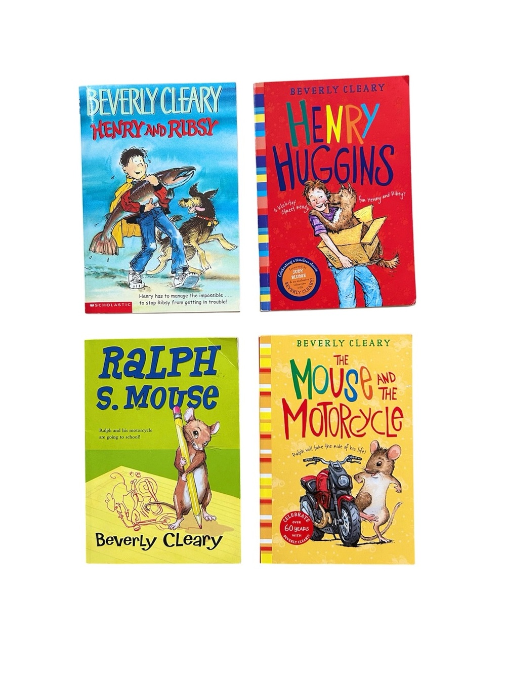Lot of Four Beverly Cleary Kids Paperback Books About Henry and Ralph S Mouse